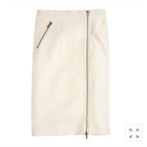 JCrew pencil zipper skirt ivory